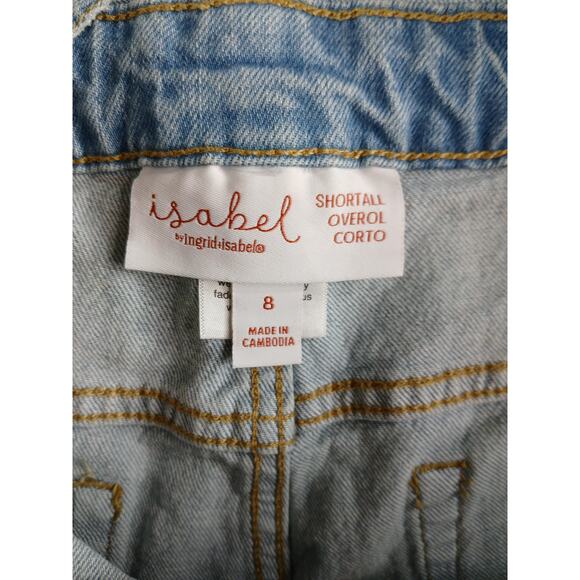 Isabel Maternity Overalls Womens 8 Blue Denim Shorts Bib Shortall Pregnancy NWT - Picture 2 of 12